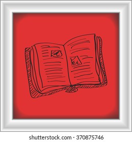 Simple hand drawn doodle of a book