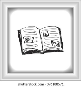 Simple hand drawn doodle of a book