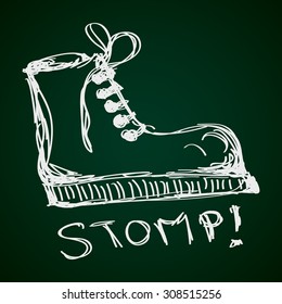 Simple hand drawn doodle of a boot