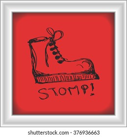 Simple hand drawn doodle of a boot