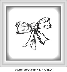 Simple hand drawn doodle of a bow