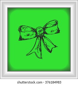 Simple hand drawn doodle of a bow