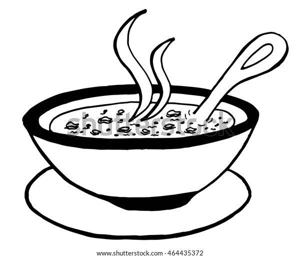 Simple Hand Drawn Doodle Bowl Soup Stock Vector (Royalty Free) 464435372