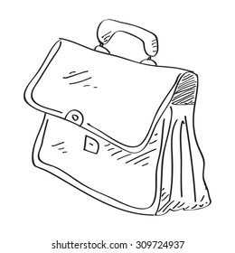 Simple hand drawn doodle of a briefcase