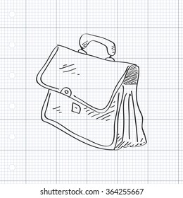Simple hand drawn doodle of a briefcase
