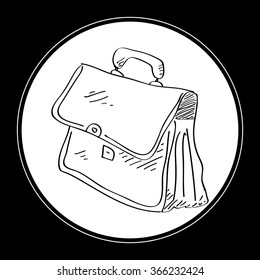 Simple hand drawn doodle of a briefcase