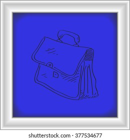Simple hand drawn doodle of a briefcase