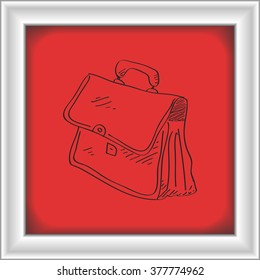 Simple hand drawn doodle of a briefcase