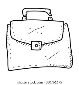Simple hand drawn doodle of a briefcase