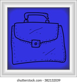 Simple hand drawn doodle of a briefcase