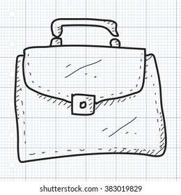 Simple hand drawn doodle of a briefcase