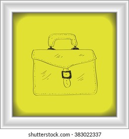 Simple hand drawn doodle of a briefcase