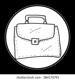 Simple hand drawn doodle of a briefcase