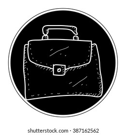 Simple hand drawn doodle of a briefcase