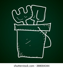 Simple hand drawn doodle of a bucket and spade