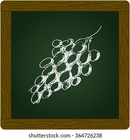 Simple hand drawn doodle of a bunch of grapes