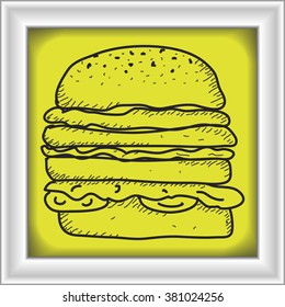 Simple hand drawn doodle of a burger