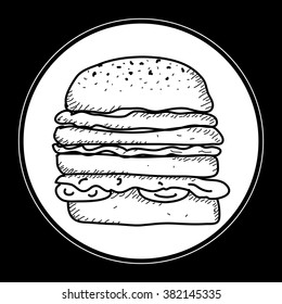 Simple hand drawn doodle of a burger
