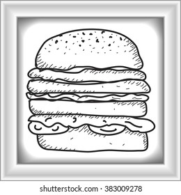 Simple hand drawn doodle of a burger