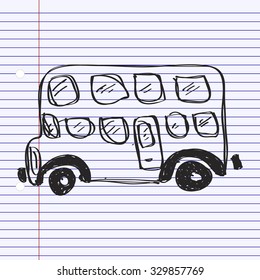 Simple hand drawn doodle of a bus