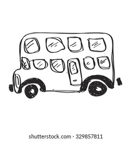 Simple hand drawn doodle of a bus