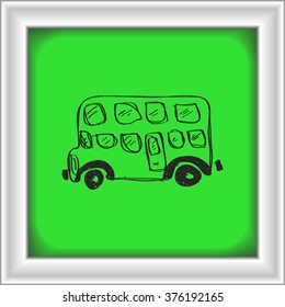 Simple hand drawn doodle of a bus