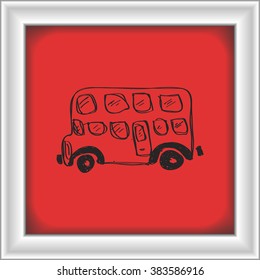 Simple hand drawn doodle of a bus