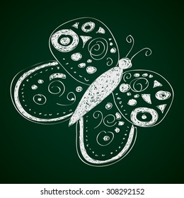 Simple hand drawn doodle of a butterfly