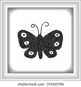 Simple hand drawn doodle of a butterfly
