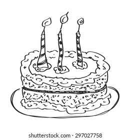 Simple hand drawn doodle of a cake