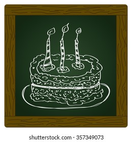 Simple hand drawn doodle of a cake