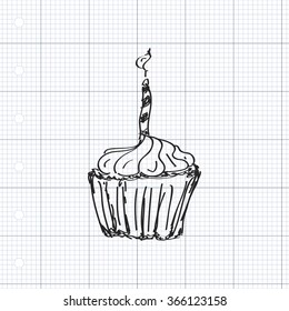 Simple hand drawn doodle of a cake