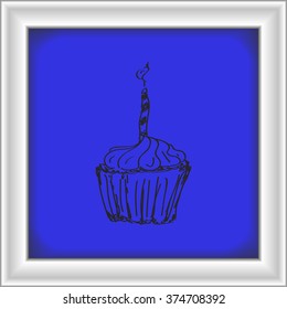 Simple hand drawn doodle of a cake
