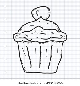 Simple hand drawn doodle of a cake
