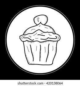 Simple hand drawn doodle of a cake