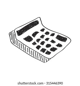 Simple hand drawn doodle of a calculator