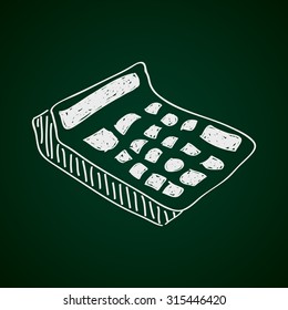 Simple hand drawn doodle of a calculator