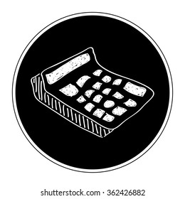 Simple hand drawn doodle of a calculator