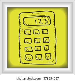 Simple hand drawn doodle of a calculator