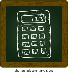 Simple hand drawn doodle of a calculator