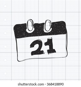 Simple hand drawn doodle of a calendar