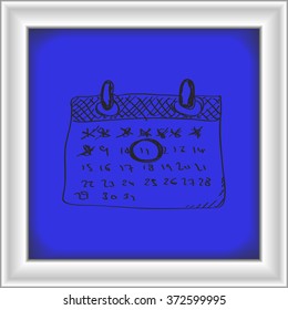 Simple hand drawn doodle of a calendar