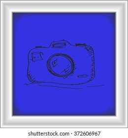 Simple hand drawn doodle of a camera