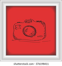 Simple hand drawn doodle of a camera