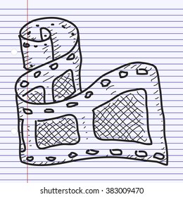 Simple hand drawn doodle of a camera film