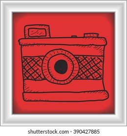 Simple hand drawn doodle of a camera