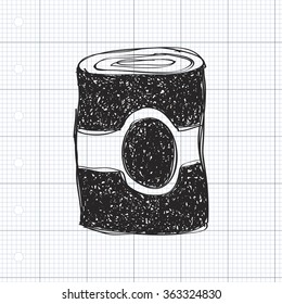 Simple hand drawn doodle of a can