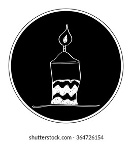 Simple hand drawn doodle of a candle