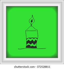 Simple hand drawn doodle of a candle