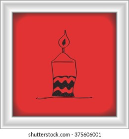 Simple hand drawn doodle of a candle